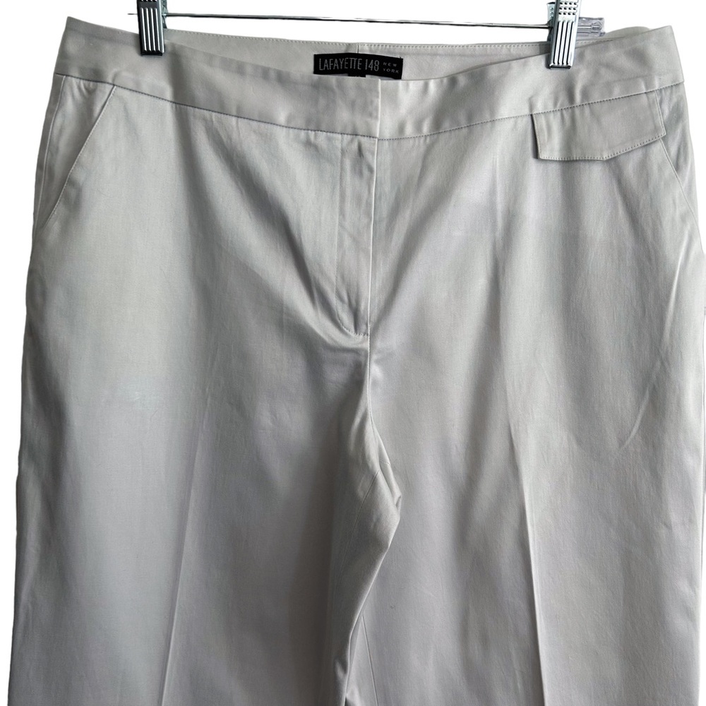 Lafayette 148 NY Light Gray Cotton Pants 14 EUC - Picture 3 of 6